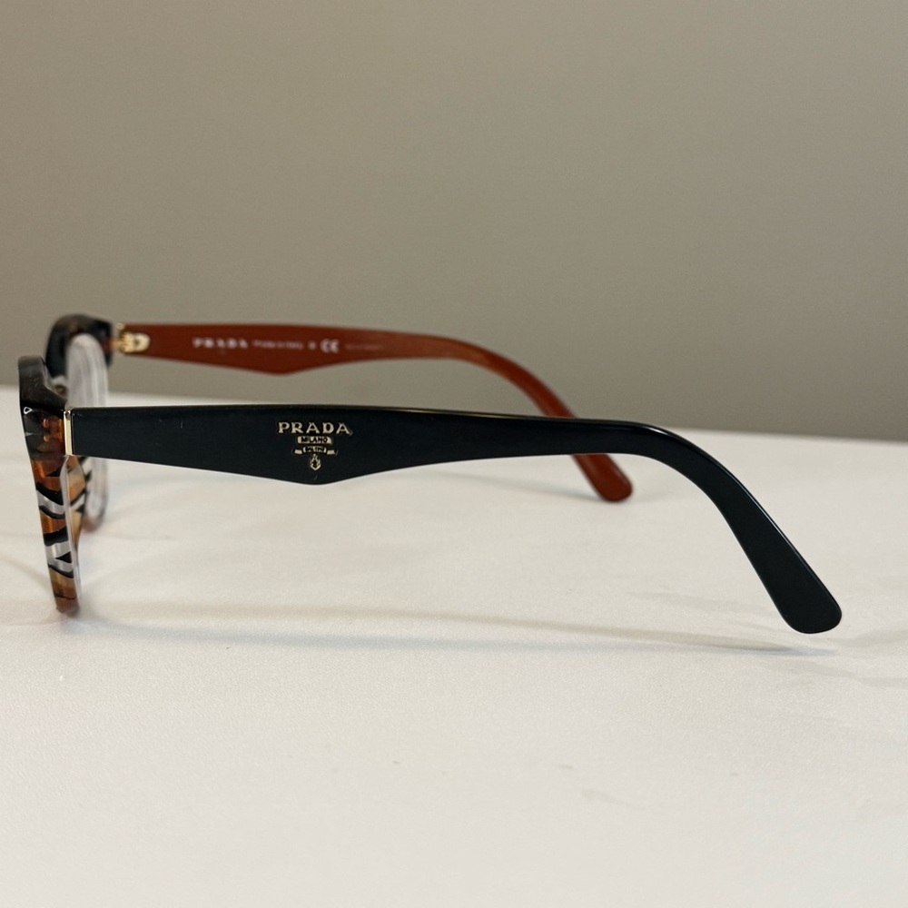 Prada VPR 11R Women's Designer Cat-Eye Eyeglasses Havana Tortoise 52-17-140 Lux - Picture 2 of 12